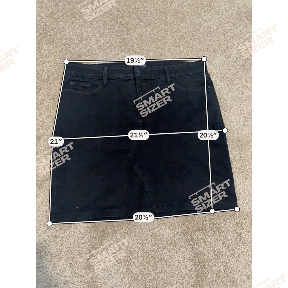 NYDJ Black Denim Mini Skirt Stretch- size 16. B13